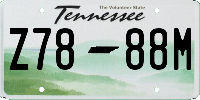 TN license plate Z7888M