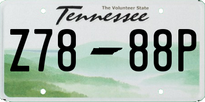TN license plate Z7888P