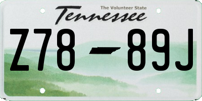 TN license plate Z7889J