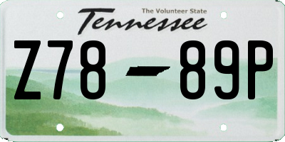 TN license plate Z7889P