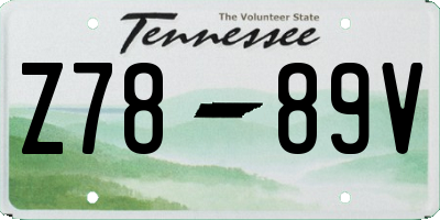 TN license plate Z7889V