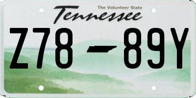 TN license plate Z7889Y