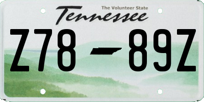 TN license plate Z7889Z