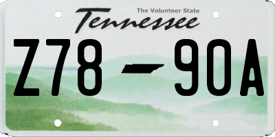 TN license plate Z7890A