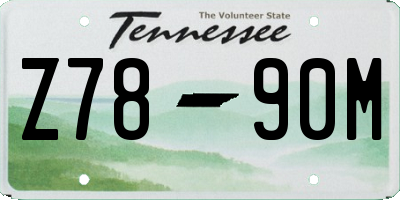 TN license plate Z7890M