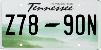 TN license plate Z7890N