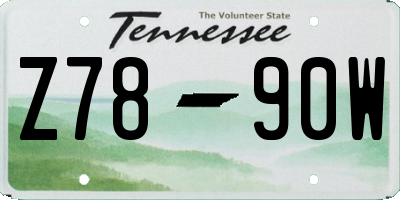 TN license plate Z7890W