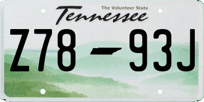 TN license plate Z7893J
