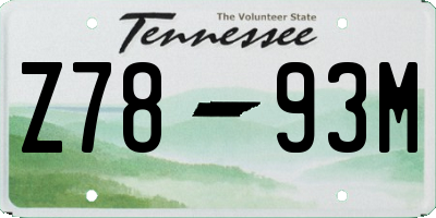 TN license plate Z7893M