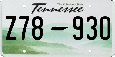 TN license plate Z7893O