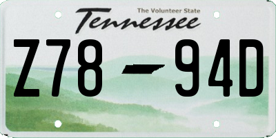 TN license plate Z7894D