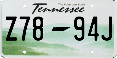 TN license plate Z7894J