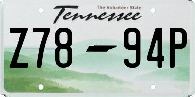 TN license plate Z7894P