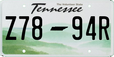 TN license plate Z7894R