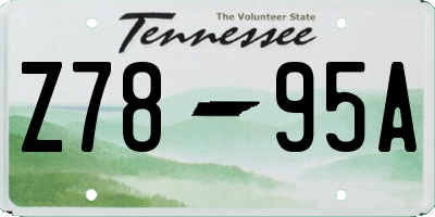 TN license plate Z7895A