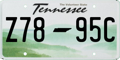 TN license plate Z7895C
