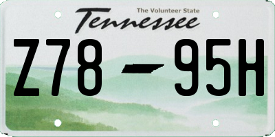 TN license plate Z7895H