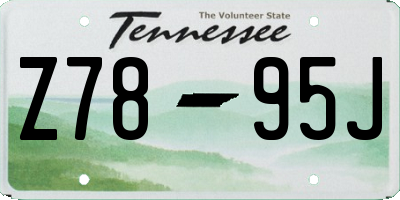 TN license plate Z7895J