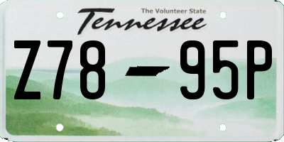 TN license plate Z7895P