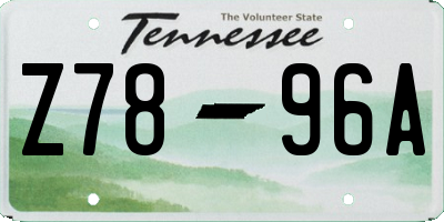 TN license plate Z7896A