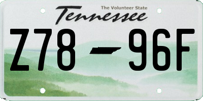 TN license plate Z7896F