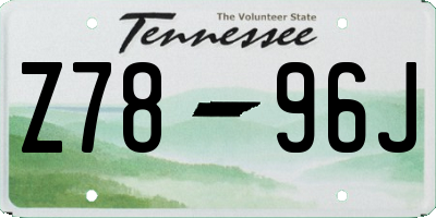 TN license plate Z7896J
