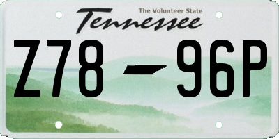 TN license plate Z7896P