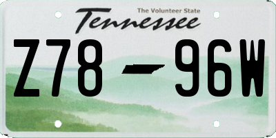TN license plate Z7896W