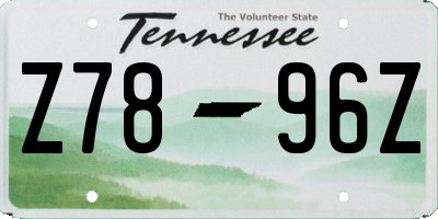 TN license plate Z7896Z