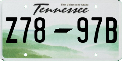 TN license plate Z7897B