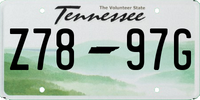 TN license plate Z7897G