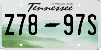 TN license plate Z7897S