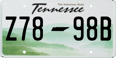 TN license plate Z7898B
