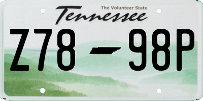 TN license plate Z7898P