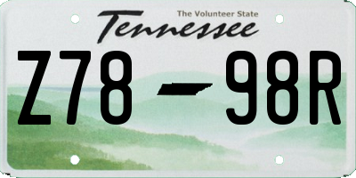 TN license plate Z7898R
