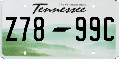 TN license plate Z7899C