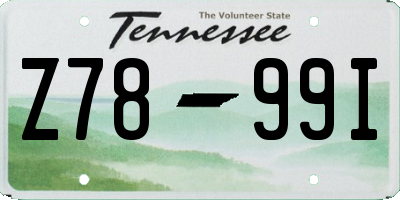 TN license plate Z7899I