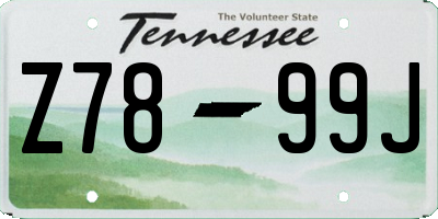 TN license plate Z7899J