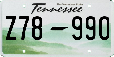 TN license plate Z7899O