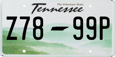 TN license plate Z7899P