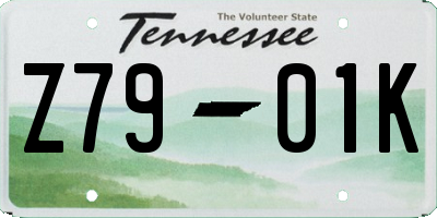 TN license plate Z7901K