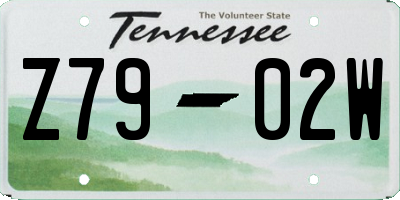 TN license plate Z7902W