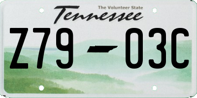 TN license plate Z7903C