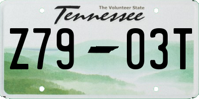 TN license plate Z7903T