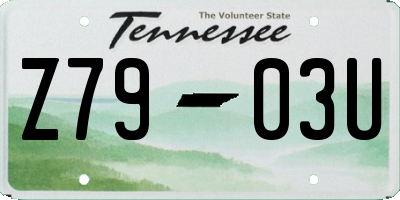 TN license plate Z7903U
