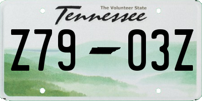 TN license plate Z7903Z