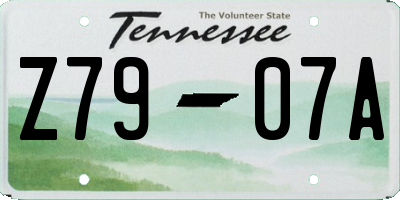 TN license plate Z7907A