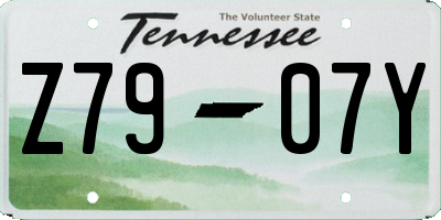 TN license plate Z7907Y
