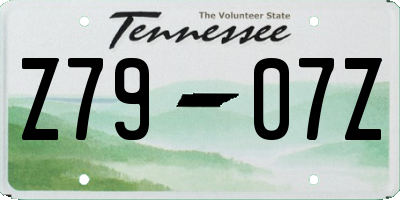 TN license plate Z7907Z