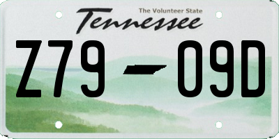 TN license plate Z7909D